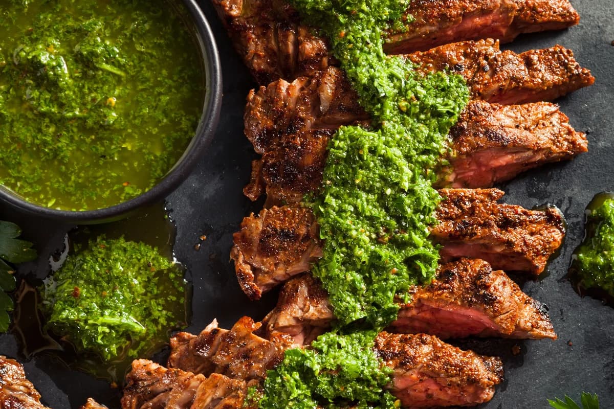 Grilled Steak with Chimichurri Sauce