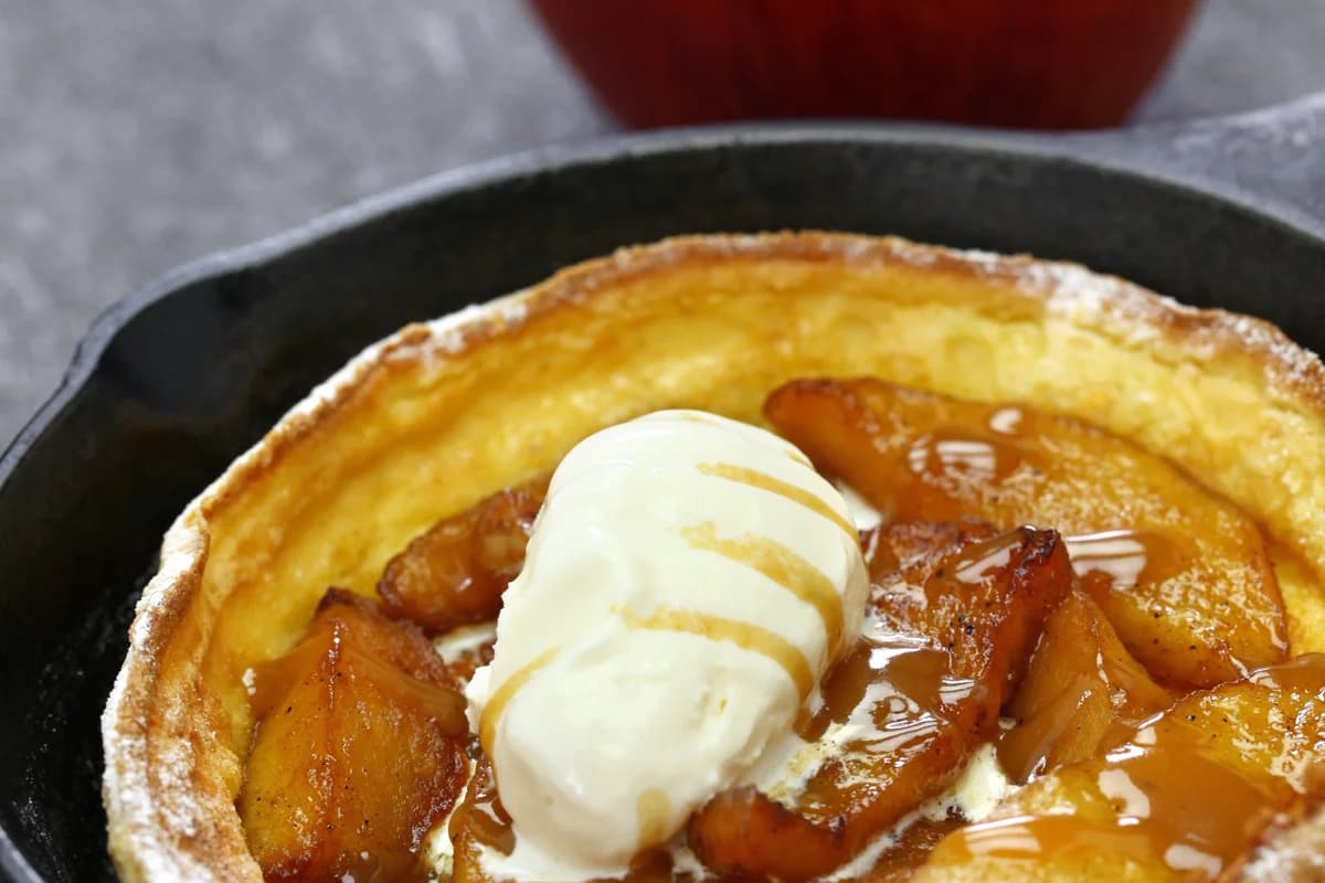 Bourbon Apple Dutch Baby Pancake