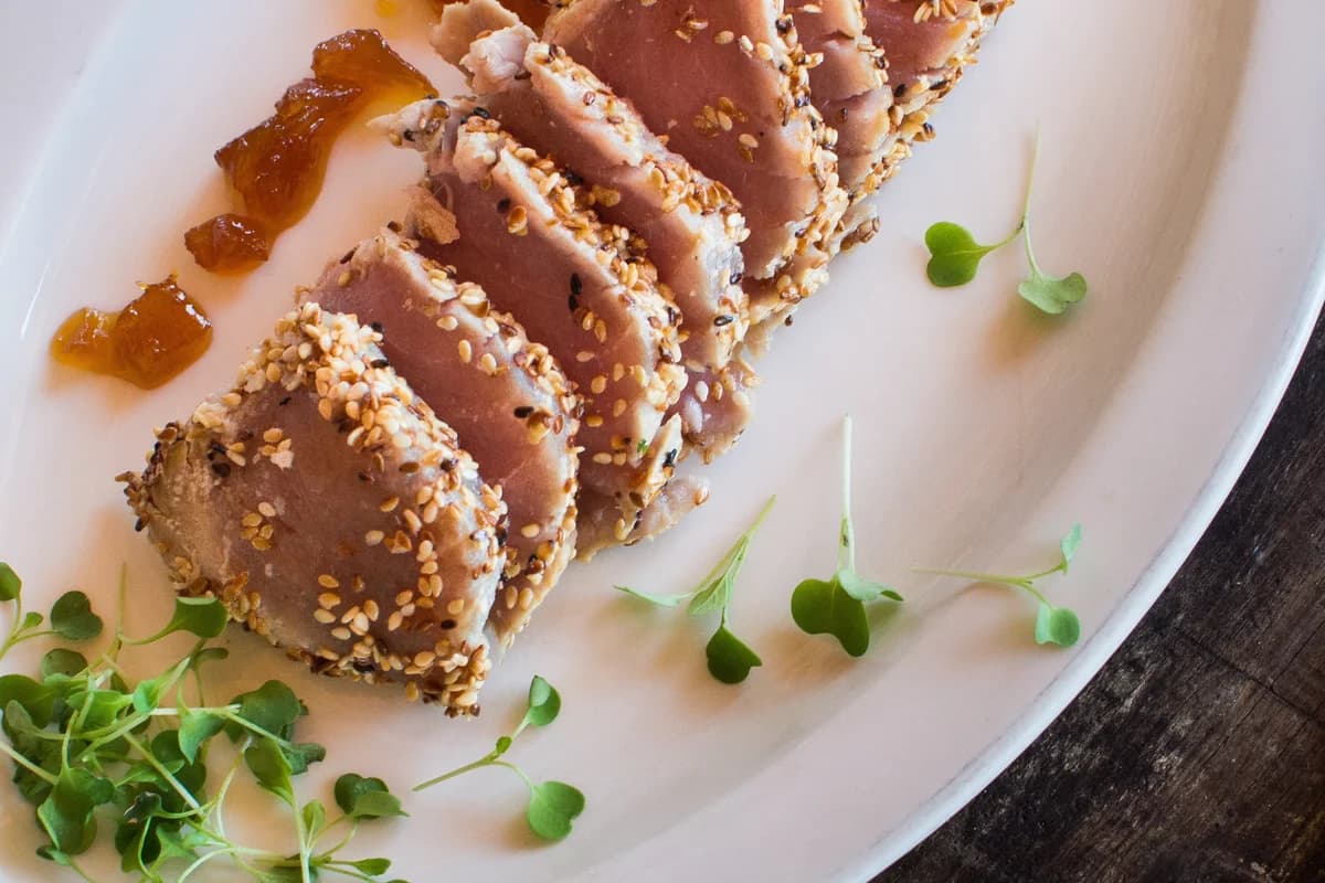 Seared Ahi Tuna Steaks Sesame-Crusted