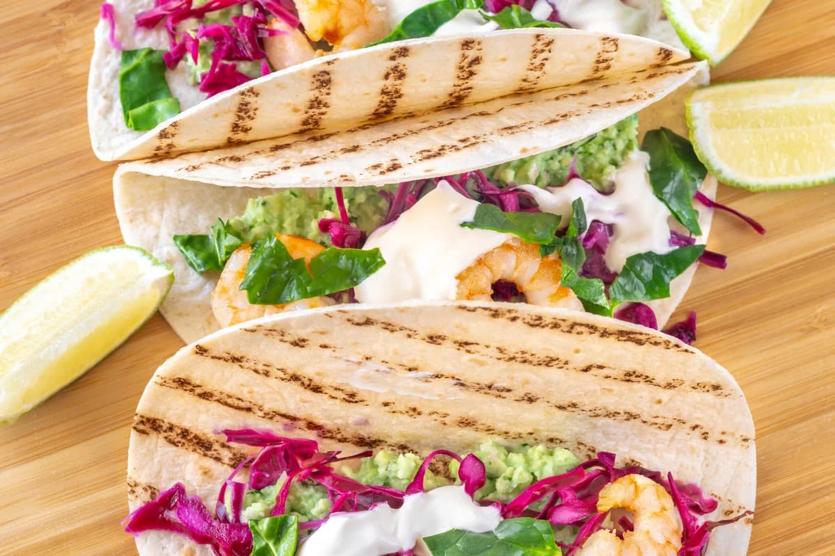 Baja Shrimp Tacos with Lime Crema