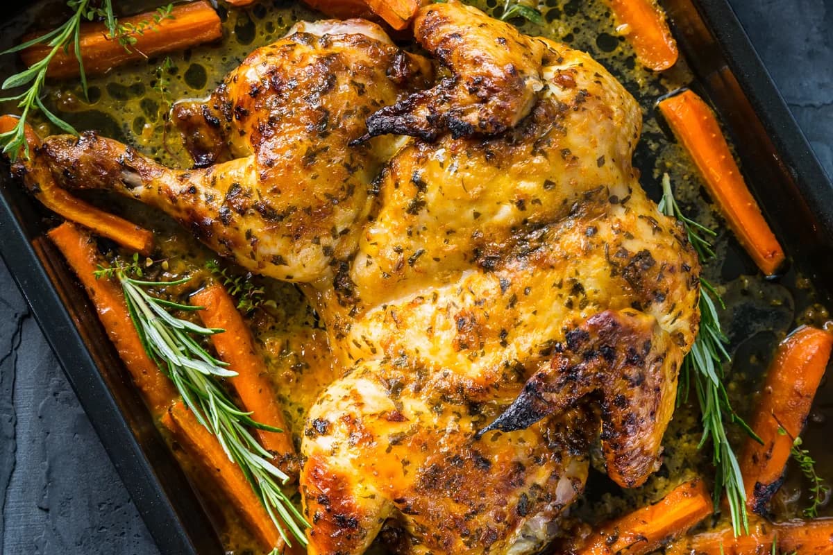 Spatchcocked Herb Roasted Chicken