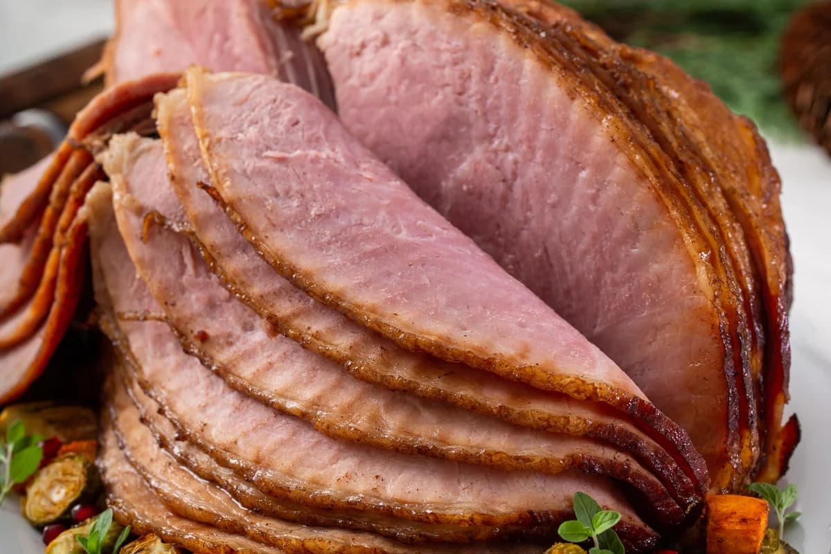 Apple Bacon Smoked Ham with Glazed Carrots