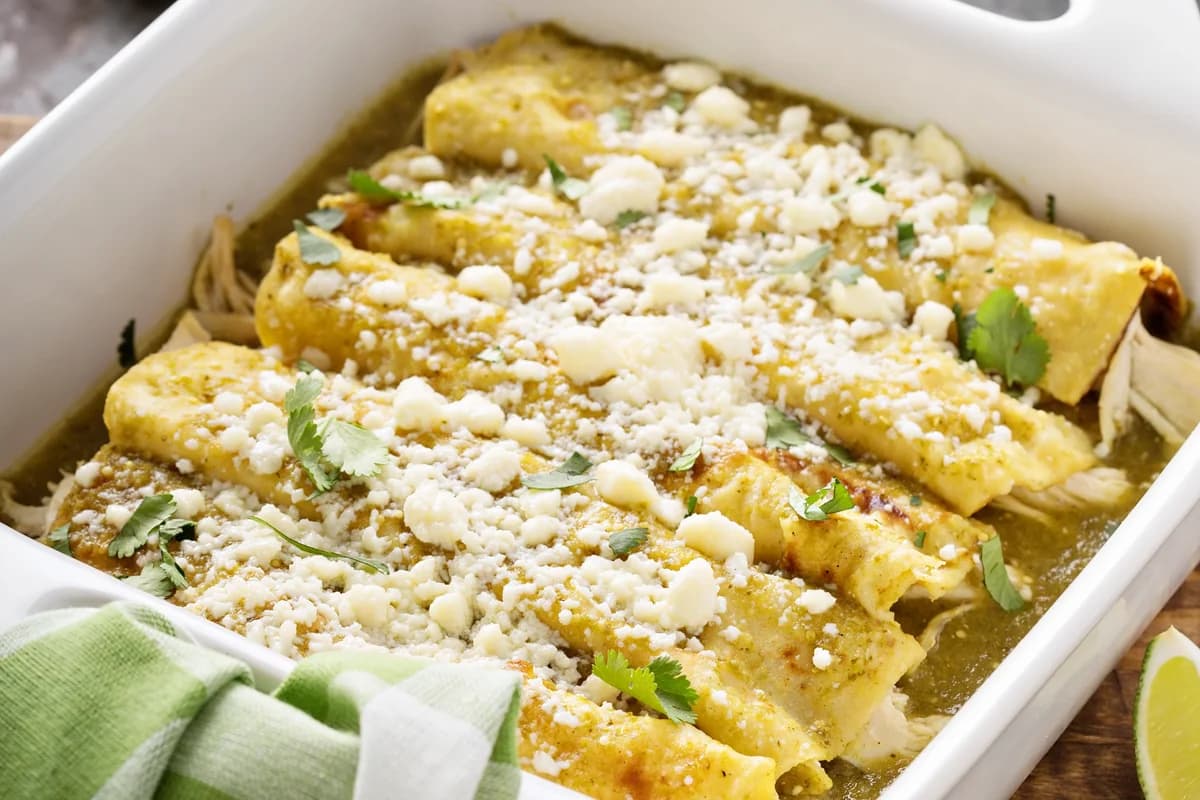 Green Chile Steak Enchiladas