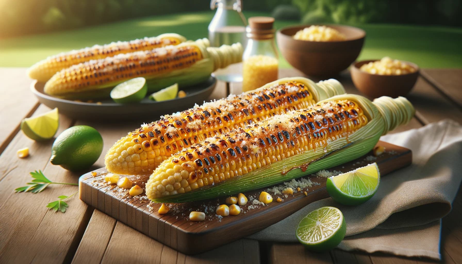 Grilled Corn with Maple Butter and Parmesan