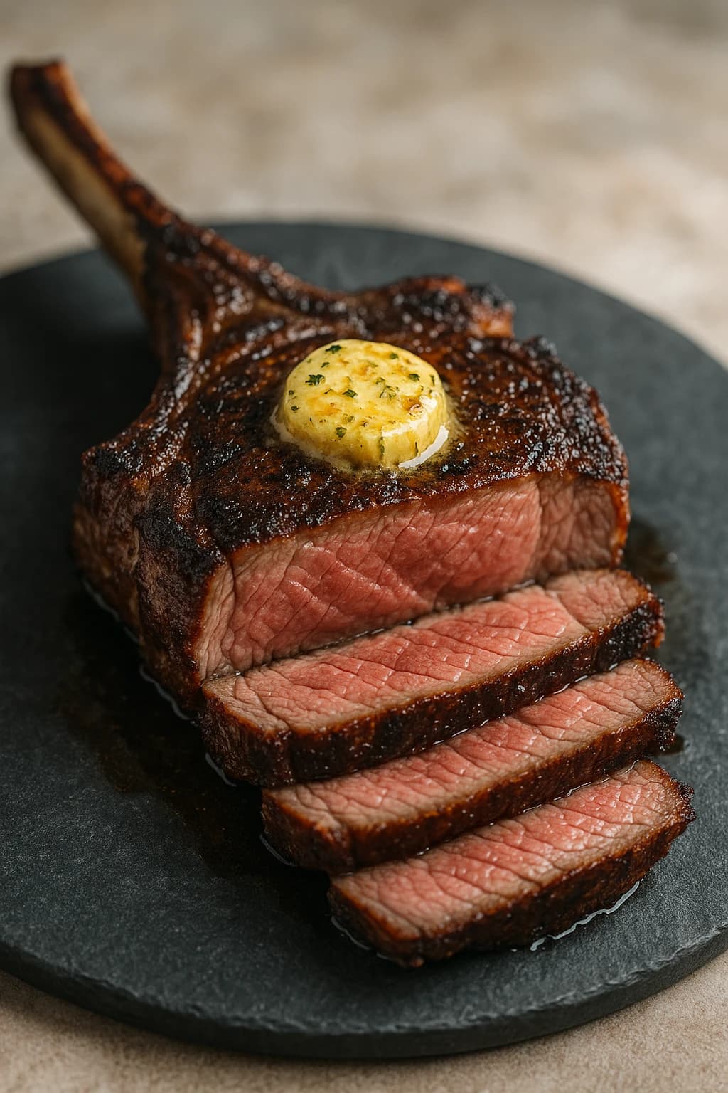 Grilled Tomahawk Steak with Miso Butter