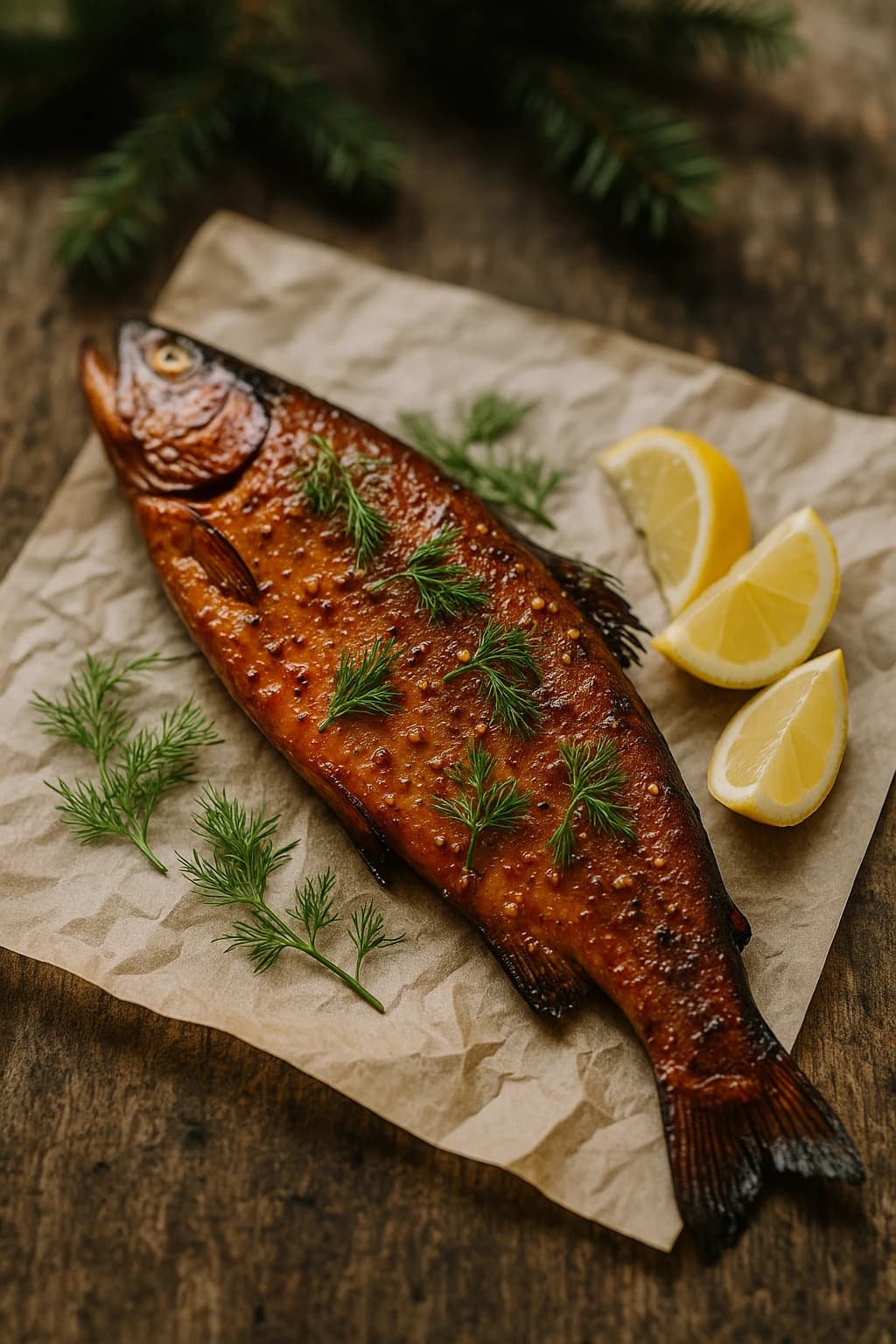 Maple Mustard Smoked Trout