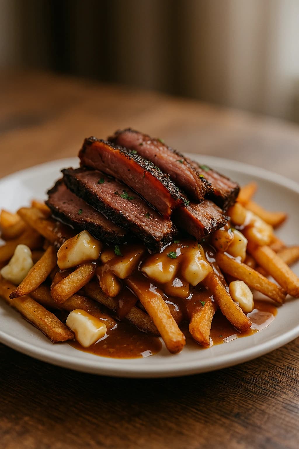 BBQ Poutine with Smoked Meat and Cheese Curds