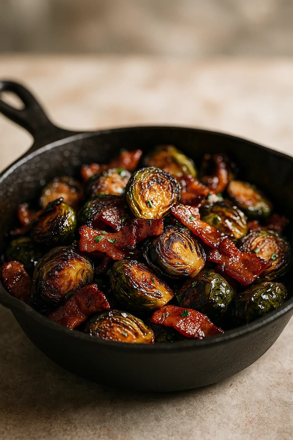 BBQ Brussels Sprouts with Maple and Bacon